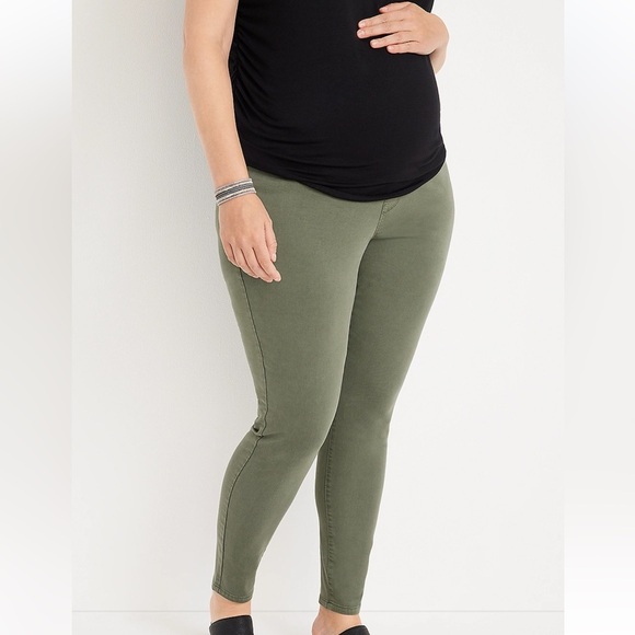 Denim - Plus Size Over The Bump Colored Maternity Jegging